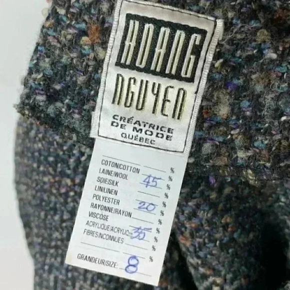 Vtg Hoang Nguyen blazer size 8 lagenlook 45% wool - Picture 9 of 10